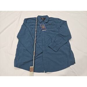 Wrangler All Terrain Gear Angler Shirt Large Blue Mens (4a)